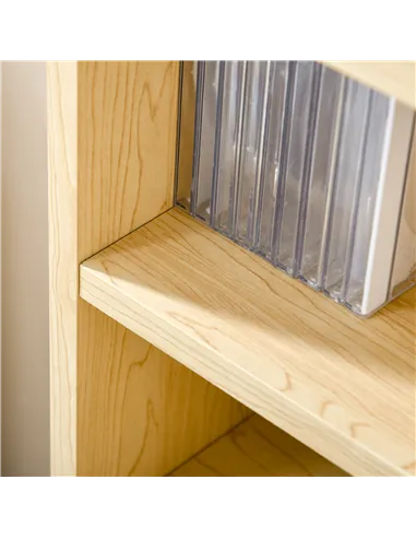 HOMCOM 204 CD Tall Narrow Media Storage Tower - Oak Tone