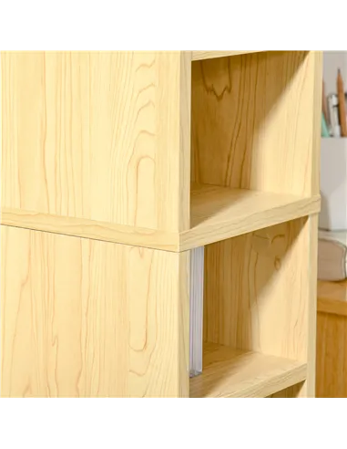 HOMCOM 204 CD Tall Narrow Media Storage Tower - Oak Tone