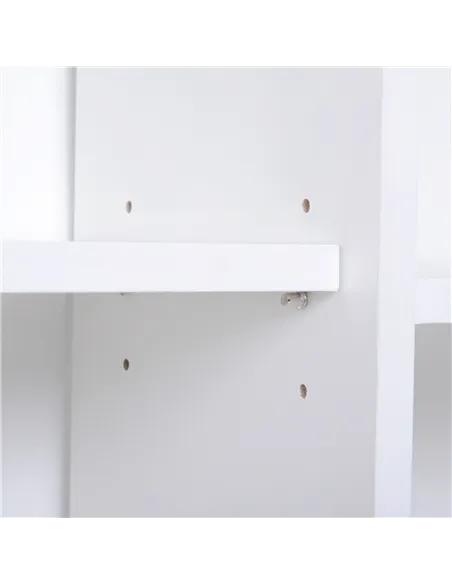 HOMCOM Sideboard Bookshelf Free Standing Bookcase Shelves Unit Display Storage Cabinet w/ Adjustable Shelves, Wooden Leg, Two Do