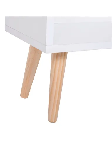 HOMCOM Sideboard Bookshelf Free Standing Bookcase Shelves Unit Display Storage Cabinet w/ Adjustable Shelves, Wooden Leg, Two Do