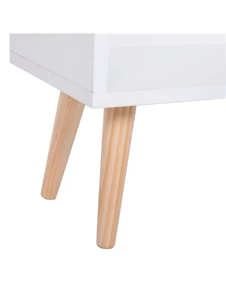 HOMCOM Sideboard Bookshelf Free Standing Bookcase Shelves Unit Display Storage Cabinet w/ Adjustable Shelves, Wooden Leg, Two Do