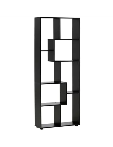 HOMCOM 8-Tier Freestanding Bookcase w/ Melamine Surface Anti-Tipping Foot Pads Home Display Storage Grid Stand Bedroom Living Ro