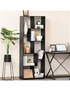 HOMCOM 8-Tier Freestanding Bookcase w/ Melamine Surface Anti-Tipping Foot Pads Home Display Storage Grid Stand Bedroom Living Ro 2