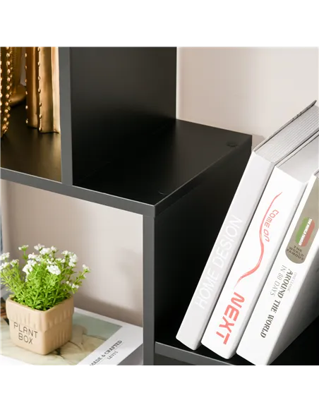 HOMCOM 8-Tier Freestanding Bookcase w/ Melamine Surface Anti-Tipping Foot Pads Home Display Storage Grid Stand Bedroom Living Ro