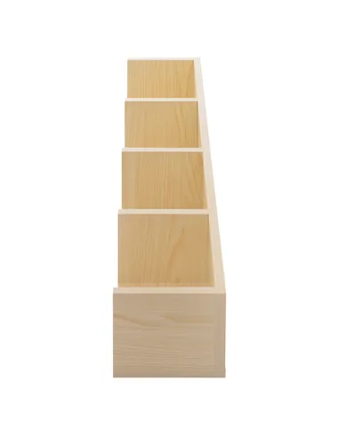 HOMCOM Wall Mount 84 CD / 56 DVD/Blu-ray/ Media Storage Rack 4 Cubes Wooden Shelf Organizer Unit Bookcase Display (Natural Wood 