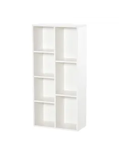 HOMCOM Seven-Cube Bookcase - White Wood Effect