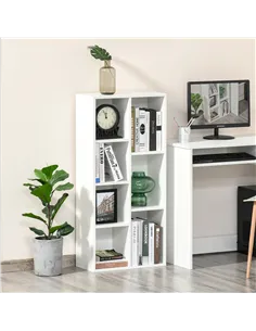 HOMCOM Seven-Cube Bookcase - White Wood Effect 2