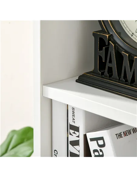 HOMCOM Seven-Cube Bookcase - White Wood Effect