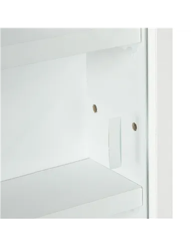 HOMCOM 5-Tier Wall Display Shelf Unit Cabinet w/ 4 Adjustable Shelves Glass Doors Home Office Ornaments 60x80cm White