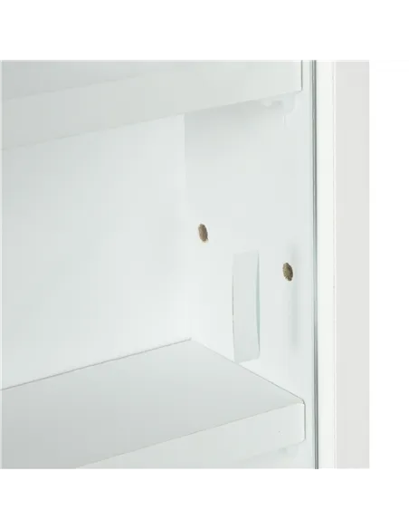 HOMCOM 5-Tier Wall Display Shelf Unit Cabinet w/ 4 Adjustable Shelves Glass Doors Home Office Ornaments 60x80cm White