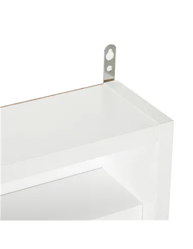 HOMCOM 5-Tier Wall Display Shelf Unit Cabinet w/ 4 Adjustable Shelves Glass Doors Home Office Ornaments 60x80cm White