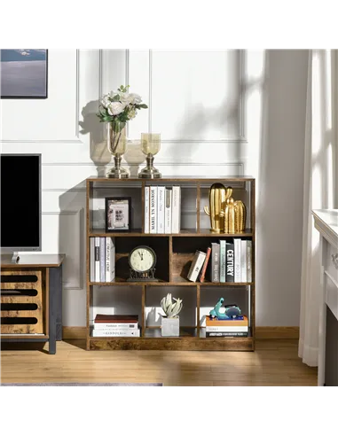 HOMCOM 3-Tier Bookcase, Storage Shelf Unit with Open Compartments, for Living Room, Bedroom, Office, Divider, 97.5 x 30 x 100 cm