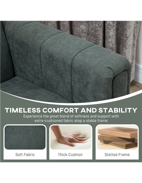 HOMCOM Three-Seater Relaxed Modern Sofa - Grey