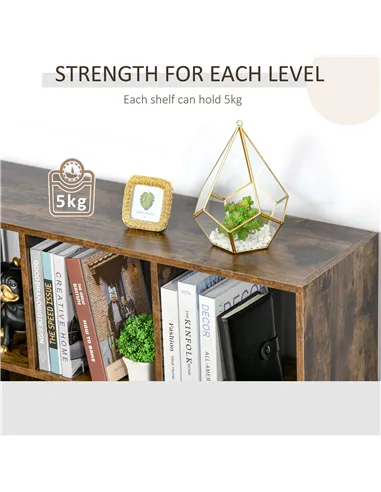 HOMCOM 3-Tier Bookcase, Storage Shelf Unit with Open Compartments, for Living Room, Bedroom, Office, Divider, 97.5 x 30 x 100 cm