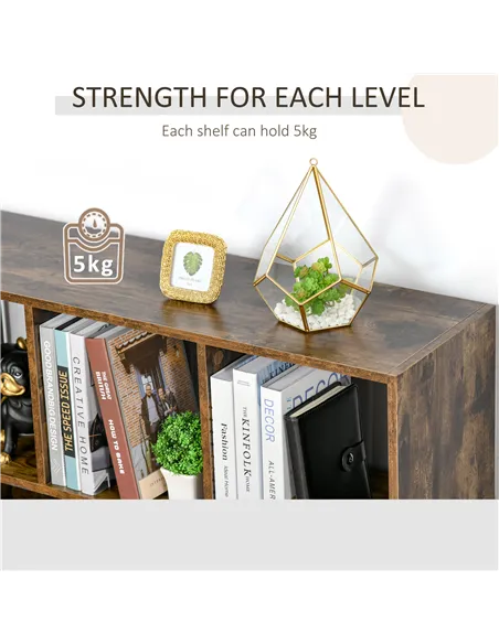 HOMCOM 3-Tier Bookcase, Storage Shelf Unit with Open Compartments, for Living Room, Bedroom, Office, Divider, 97.5 x 30 x 100 cm