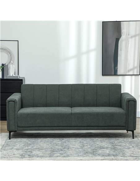 HOMCOM Three-Seater Relaxed Modern Sofa - Grey