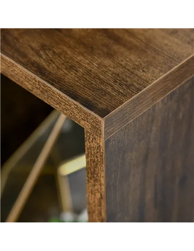 HOMCOM Seven-Cube Bookcase - Rustic Brown Wood Effect