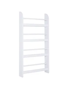 HOMCOM Bookcase, 4 Tier Wall Mounted Bookshelf, 15cm Depth Storage Shelving Rack for Bedroom Nursery Office Home, Accessories Su