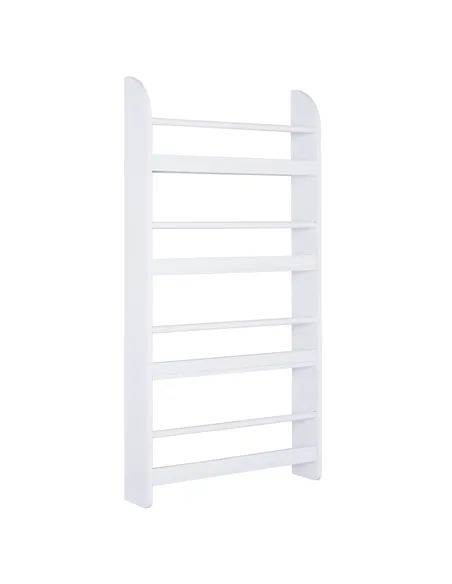 HOMCOM Bookcase, 4 Tier Wall Mounted Bookshelf, 15cm Depth Storage Shelving Rack for Bedroom Nursery Office Home, Accessories Su