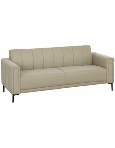 HOMCOM 3 Seater Sofa, Modern Fabric Sofa Couch, Channel Tufted Upholstered Sofa Settee for Living Room, Guest Room, Bedroom, Hom