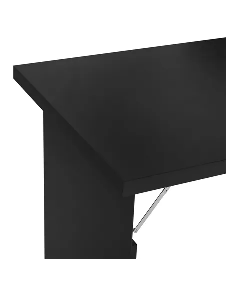 HOMCOM Folding Wall-Mounted Drop-Leaf Table, Convertible Wall Table With Chalkboard and Storage Shelf, Multifunctional Floating 