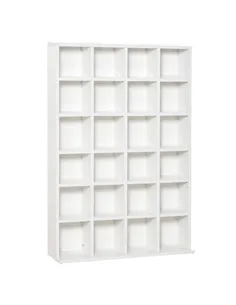 HOMCOM CD Storage Unit with Adjustable Shelves, 89 x 130.5 cm, White