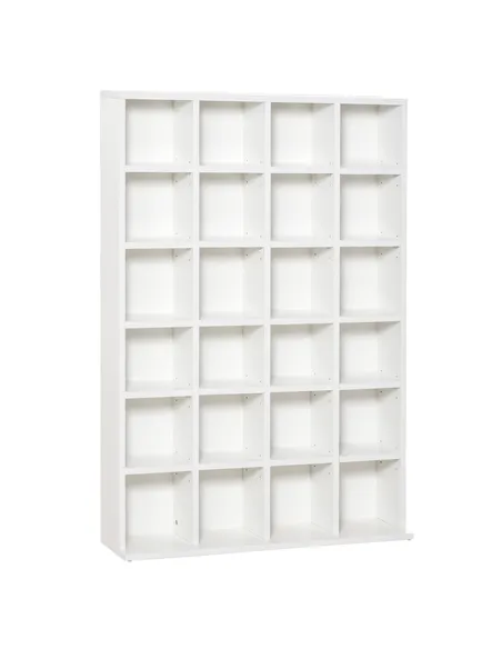 HOMCOM CD Storage Unit with Adjustable Shelves, 89 x 130.5 cm, White