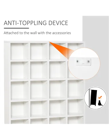 HOMCOM CD Storage Unit with Adjustable Shelves, 89 x 130.5 cm, White