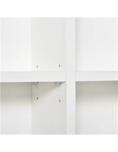 HOMCOM CD Storage Unit with Adjustable Shelves, 89 x 130.5 cm, White