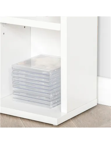 HOMCOM CD Storage Unit with Adjustable Shelves, 89 x 130.5 cm, White