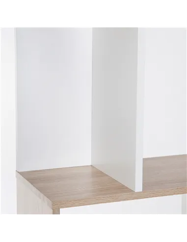 HOMCOM Bookcase, S-Shaped Wooden Bookshelf, 5/6 Tiers Freestanding Storage Shelf, Home Office Decorative Display Stand Rack, Oak