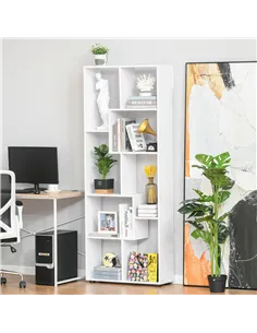 HOMCOM 8-Cube Bookcase, Tall Display Shelf, Standing Storage Rack for Study Room, Living Room, 70 x 24 x 178cm, White 2