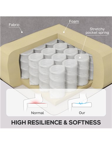 HOMCOM Retro Accent Chair, Wingback Armchair with Wood Frame Button Tufted Design for Living Room Bedroom, Grey