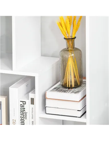 HOMCOM 8-Cube Bookcase, Tall Display Shelf, Standing Storage Rack for Study Room, Living Room, 70 x 24 x 178cm, White