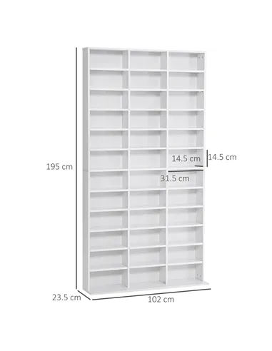 HOMCOM 33 Adjustable Compartment Storage Unit - White