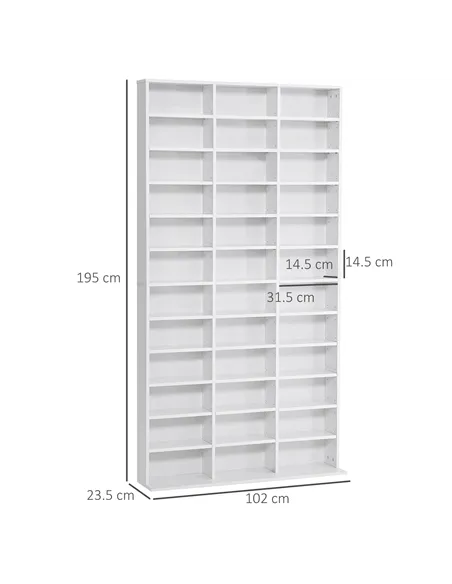 HOMCOM 33 Adjustable Compartment Storage Unit - White