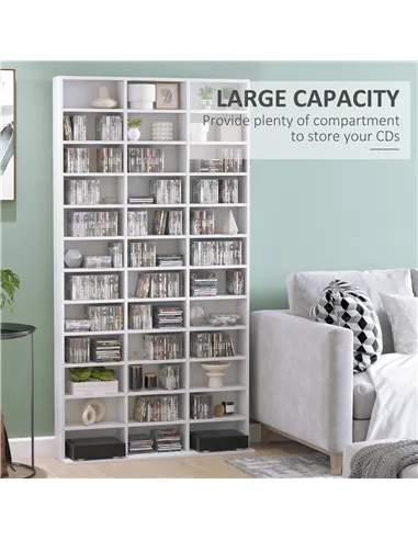 HOMCOM 33 Adjustable Compartment Storage Unit - White