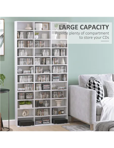HOMCOM 33 Adjustable Compartment Storage Unit - White