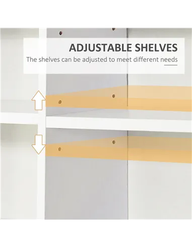 HOMCOM 33 Adjustable Compartment Storage Unit - White