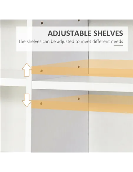HOMCOM 33 Adjustable Compartment Storage Unit - White
