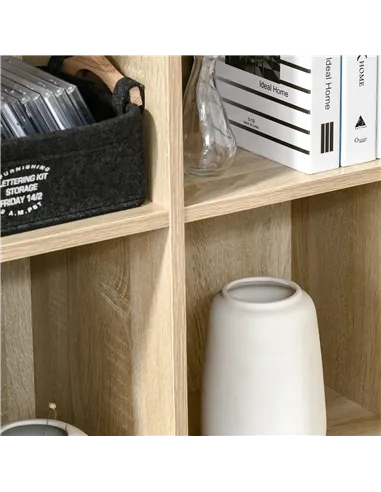 HOMCOM Six-Cube Bookcase - Oak Wood Effect