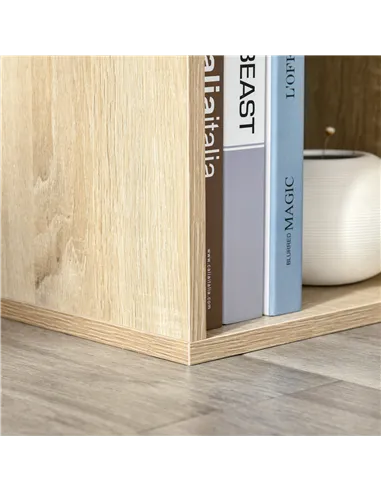 HOMCOM Six-Cube Bookcase - Oak Wood Effect