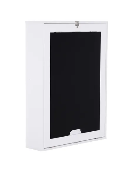 HOMCOM Folding Wall-Mounted Drop-Leaf Table, Convertible Wall Table With Chalkboard and Storage Shelf, Multifunctional Floating 