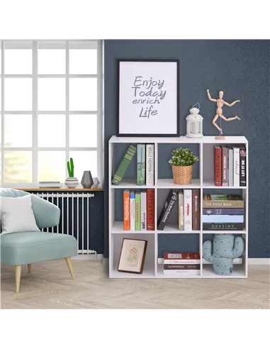 HOMCOM Nine-Cube Storage Shelf - White