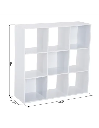 HOMCOM Nine-Cube Storage Shelf - White