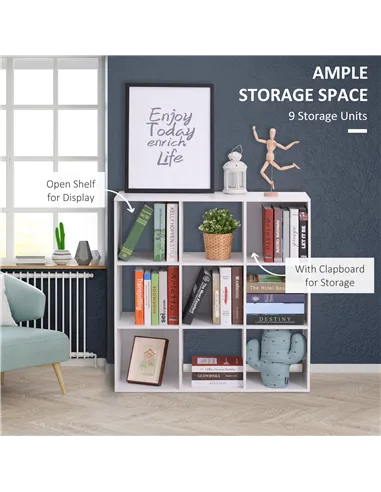 HOMCOM Nine-Cube Storage Shelf - White