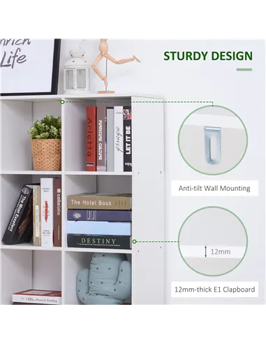 HOMCOM Nine-Cube Storage Shelf - White