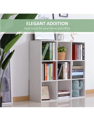 HOMCOM Nine-Cube Storage Shelf - White