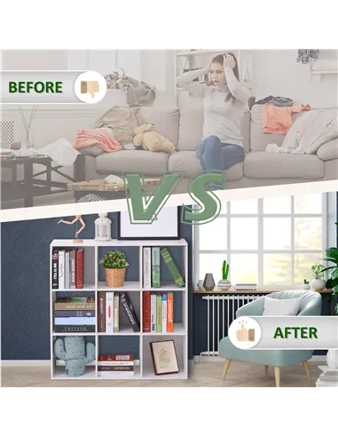 HOMCOM Nine-Cube Storage Shelf - White