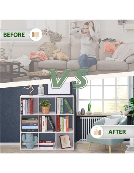 HOMCOM Nine-Cube Storage Shelf - White